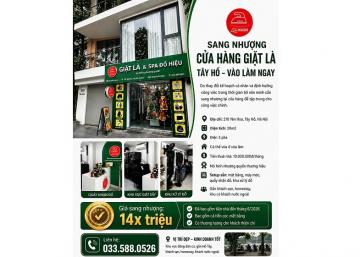 🌻Sang nhượng cửa hàng giặt là mặt phố Yên Hoa, Tây Hồ đã setup sẵn vào làm ngay - 033.588.0526