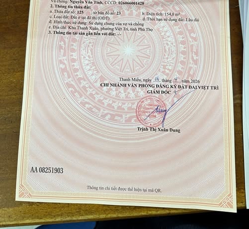 ⭐️chinh chu ban dat vi tri dac dia tai khu thanh xuan, phuong gia cam, viet tri, phu tho; 0392827668