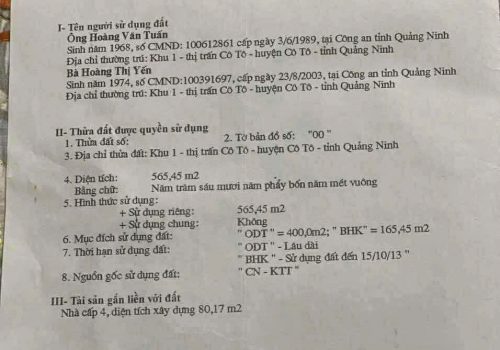 ⭐️chinh chu ban gap dat vang trung tam co to, quang ninh; 0865 553 874
