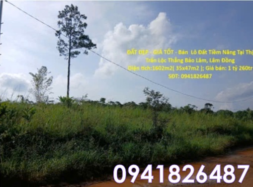 ⭐ban lo dat tiem nang dep tai thi tran loc thang, bao lam, lam dong; 1,26ty, 0941826487