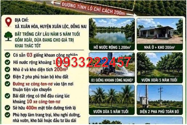 ⭐can ban gap lo dat 4ha tai xa xuan hoa (xuan loc), tp.dong nai, chi 3.6 ty/ha - 0933222457