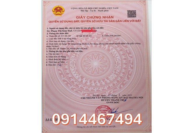⭐chinh chu ban nha dep gia tot tai ngo 373/1 ngoc hoi, thanh tri, ha noi, 0914467494