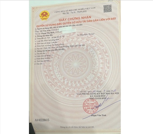 ⭐️chinh chu ban nhanh lo dat dau tu la sinh loi tai thon tan phuc, xa doai phuong, tp.hn; 0904665959