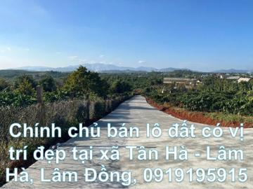 🌻Chính chủ bán lô đất có vị trí đẹp tại xã Tân Hà - Lâm Hà, Lâm Đồng, 0919195915
