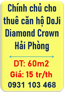 ✨Chính chủ cho thuê căn hộ DoJi Diamond Crown Hải Phòng; 0931103468