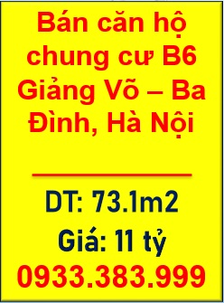 ⭐️Bán căn hộ chung cư B6 Giảng Võ – Ba Đình, Hà Nội, 0933383999